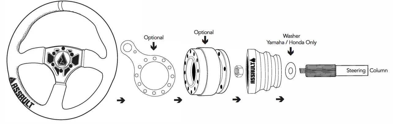 Assault SW-U-350RS 350R Suede UTV Steering Wheel 1