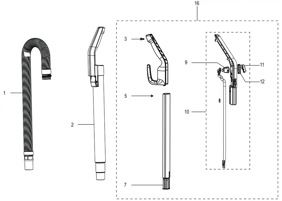 ULINE H-7147 Sanitaire EON Quiet Clean Vacuum - Asscessories and Handle 1