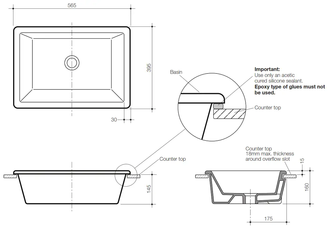 Grace 565 Ceramic Vanity Basin 1