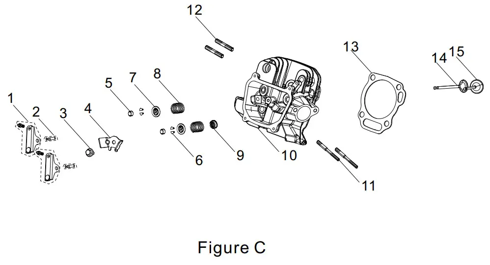 CHAMPION 200929 9500W WIRELESS REMOTE START -CYLINDER HEAD PART DIAGRAM