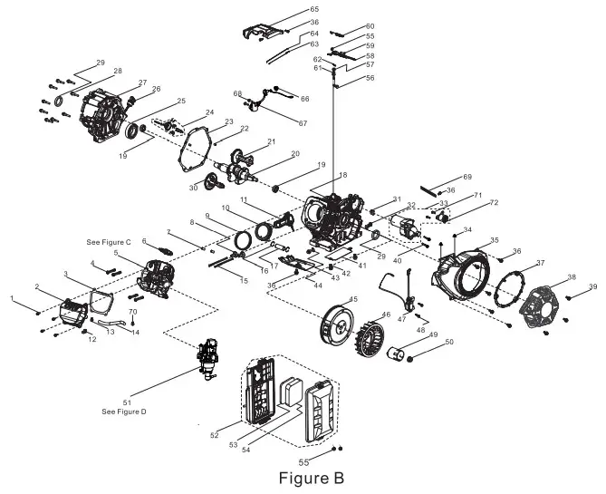 CHAMPION 200929 9500W WIRELESS REMOTE START -ENGINE PARTS DIAGRAM