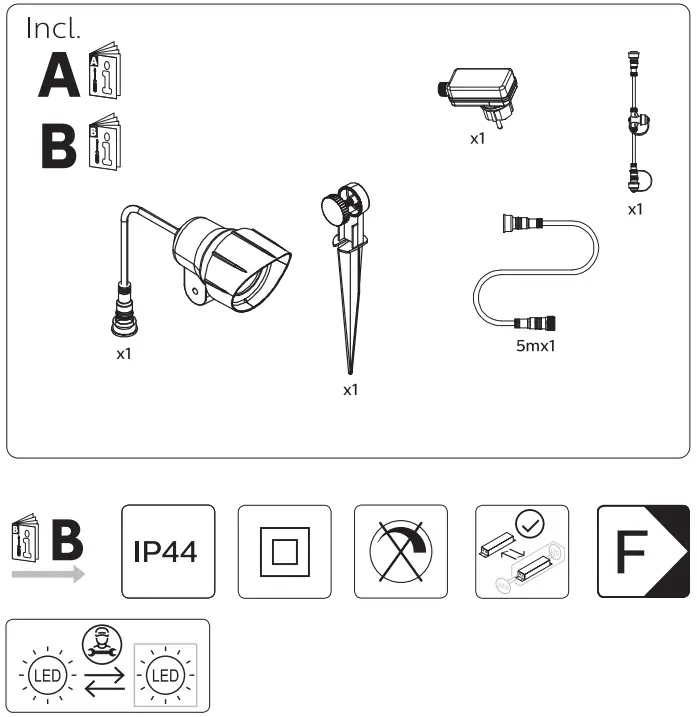PHILIPS 9290032619 LED Outdoor Low Voltage Spotlight - FIGURE 1
