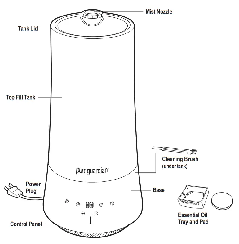 guardian technologies H997 Top Fill Ultrasonic Humidifier - fig