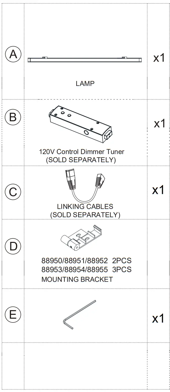 MAXIM LIGHTING 88955BZ CounterMax 120V Slim LED UC White Tunable parts