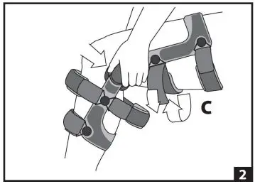 DJO DONJOY OA Fullforce Knee Brace Instructions - push both condyles (hinges) towards the back of the leg