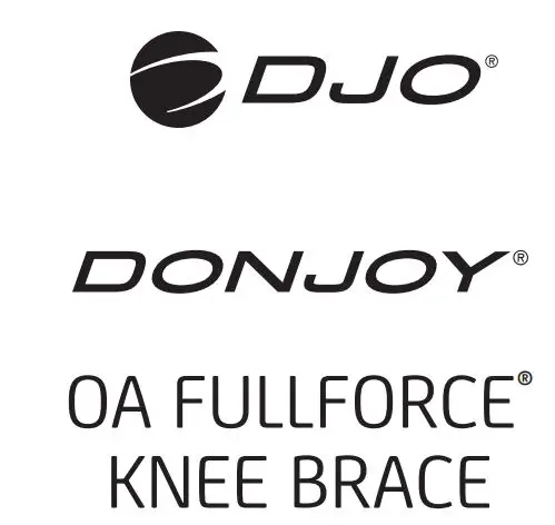 DJO DONJOY OA Fullforce Knee Brace Instructions