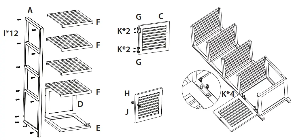 serenelife SLHFTR40 5 Tier Bamboo Storage Cabinet Shelf - Fig1