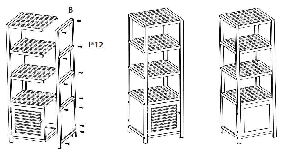serenelife SLHFTR40 5 Tier Bamboo Storage Cabinet Shelf - Fig2