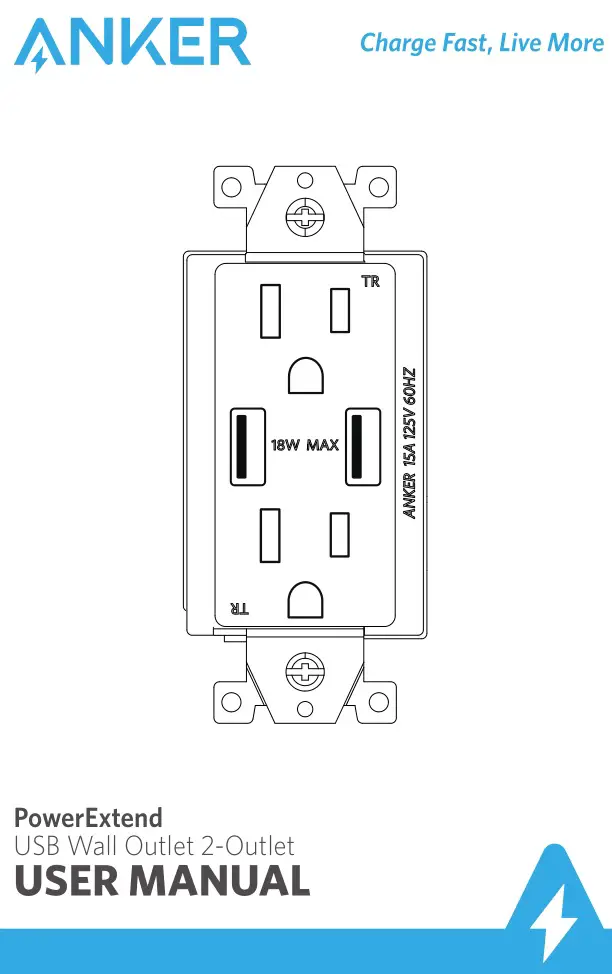 ANKER PowerExtend USB Wall Outlet 2-Outlet User Manual