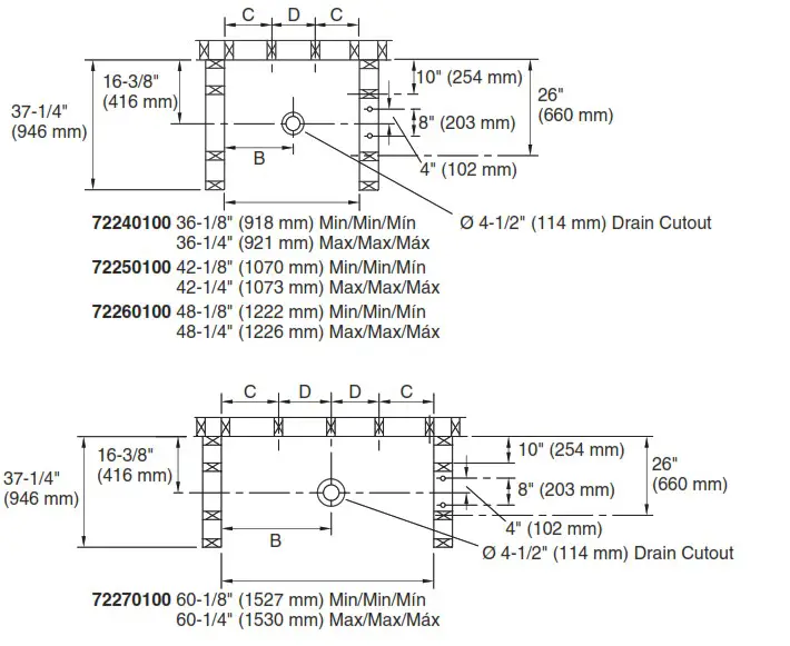 STERLING 72261100 0 Accord 37 25 in W x 48 Inch - Roughing 2