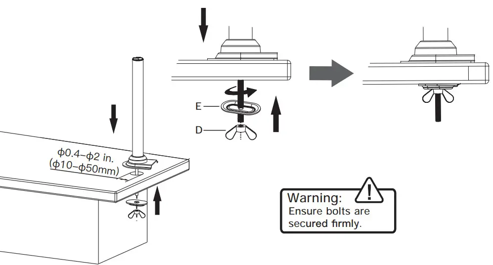 ErGear EGDS3 Monitors Desk Mount - Mounting 2