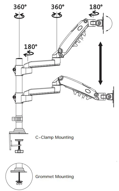 ErGear EGDS3 Monitors Desk Mount - Product Features