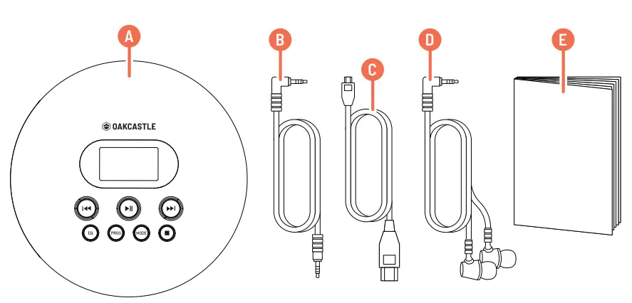 OAKCASTLE CD100 Portable CD Player with Bluetooth - figure1