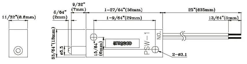 POTTER PSW-22 3 8 inch Plunger Switch with Flange Owner's Manual - PSW-1
