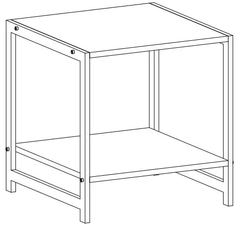 JAXPETY HG61K0929 Compact Rustic Industrial Side Table W- Storage Shelf-fig1