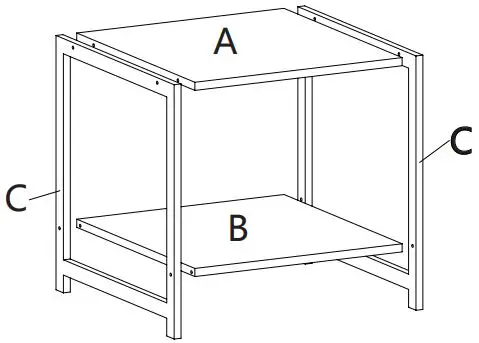 JAXPETY HG61K0929 Compact Rustic Industrial Side Table W- Storage Shelf-fig4