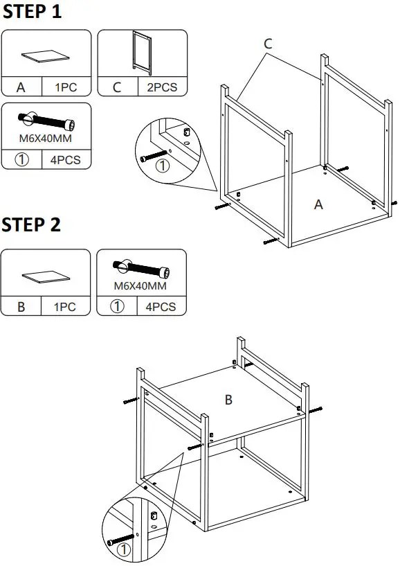 JAXPETY HG61K0929 Compact Rustic Industrial Side Table W- Storage Shelf-fig6