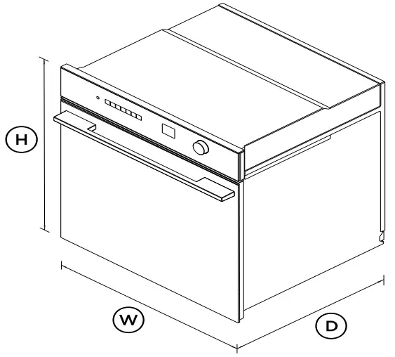 FISHER PAYKEL OB24SM16PLB1 24 Inch 16 Function Oven - DIMENSIONS