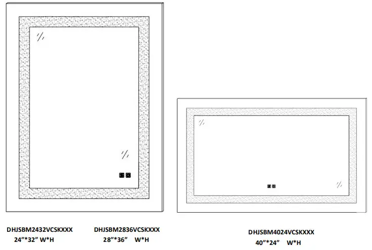 SIAVONCE DHJSBM2432VCSKXXX Rectangular Frameless Vertical Wall Mount Bathroom Vanity Mirror