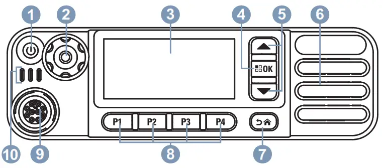 MOTOROLA SOLUTIONS MOTOTRBO DM4000 Series Professional Digital Two Way Radio - Radio Controls
