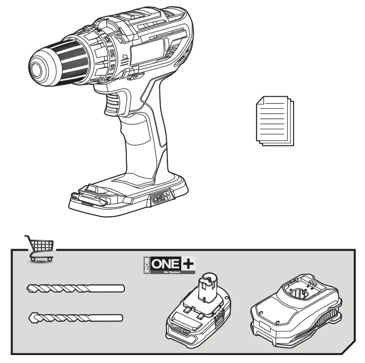 RYOBI R18PD3 18V Cordless Compact Percussion Drill - Fig1