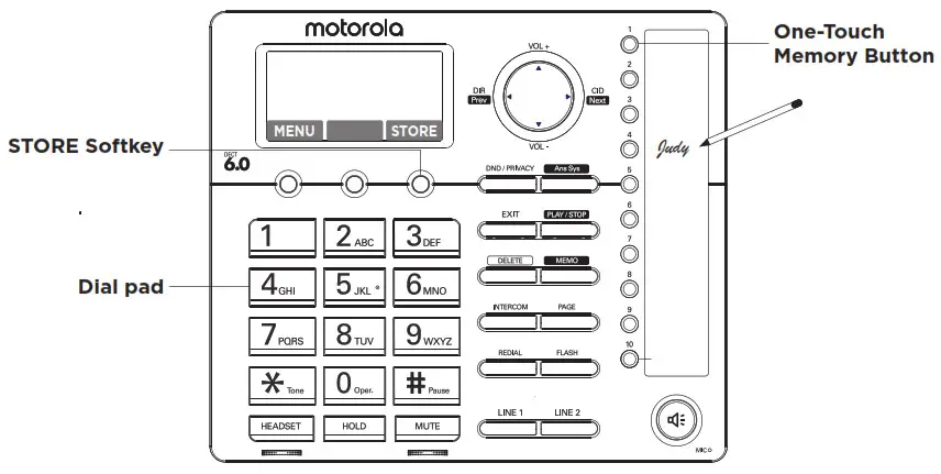 motorola ML25254 2-Line Corded Base Station-One-Touch Memory