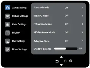 kogan KAMN40XQUCLA 40 Inch WQHD IPS Ultrawide HDR Gaming Monitor - settings