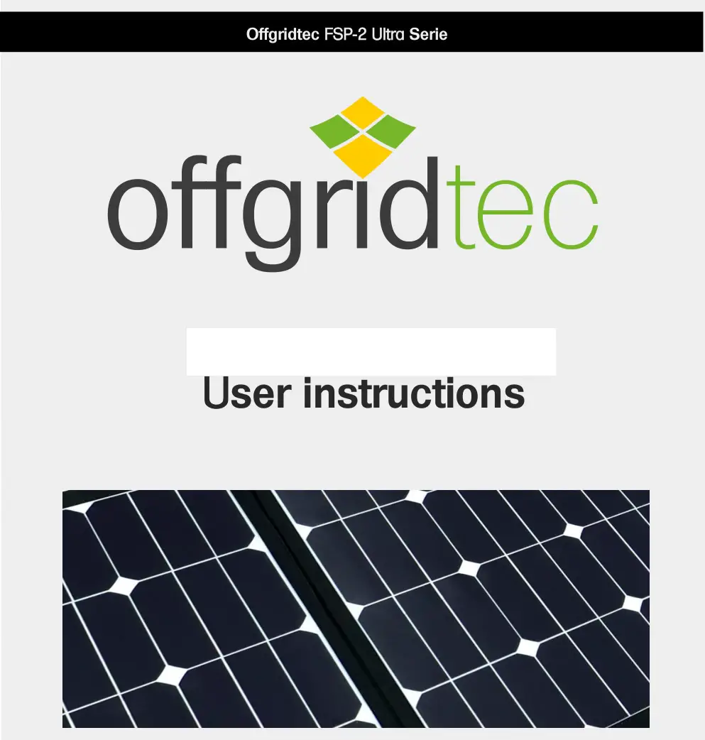 Offgridtec FSP-2 Ultra Series Faltbares Solarmodul Instructions