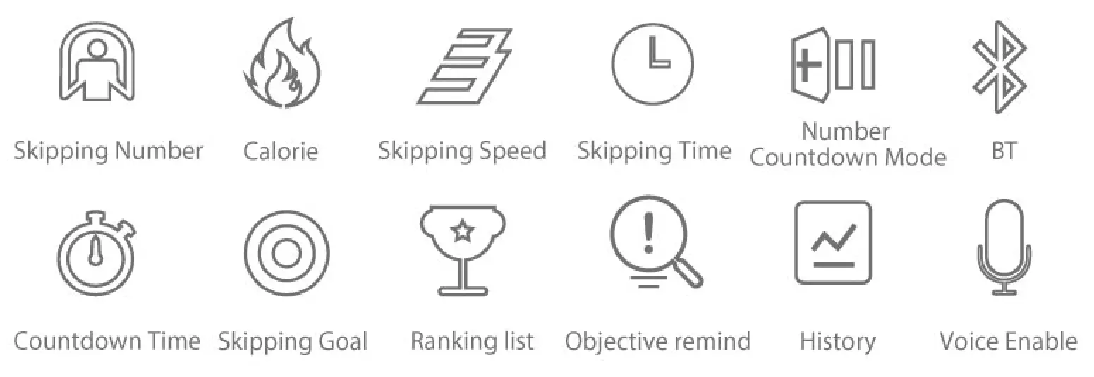 Dongguan Zhongkang Technology Electronics ZK1001 Smart Skipping Rope - Function Description