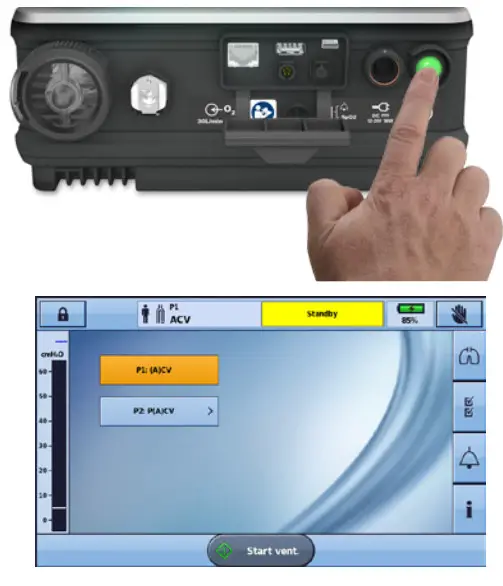 ResMed Astral 150 Life Support Ventilator- Powering