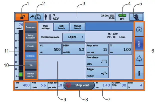 ResMed Astral 150 Life Support Ventilator- Touch screen