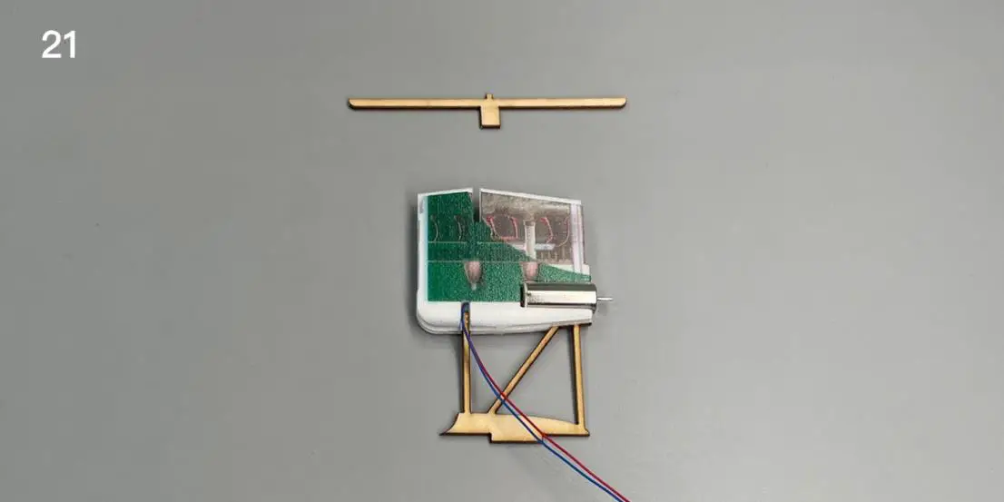 Glue the left motor base plate