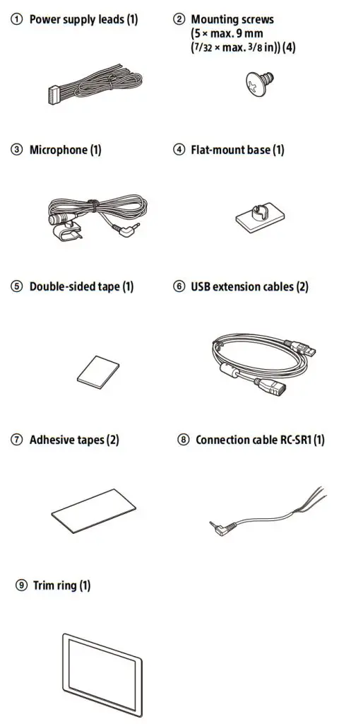 SONY XAV-AX5500 Bluetooth Media Receiver - Parts List
