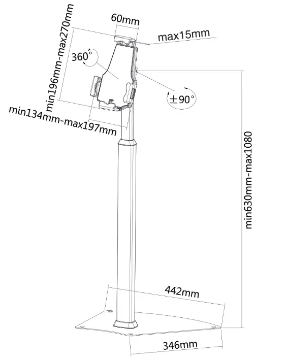 diagramNewstar Ipad Floor Stand - STAND FOR