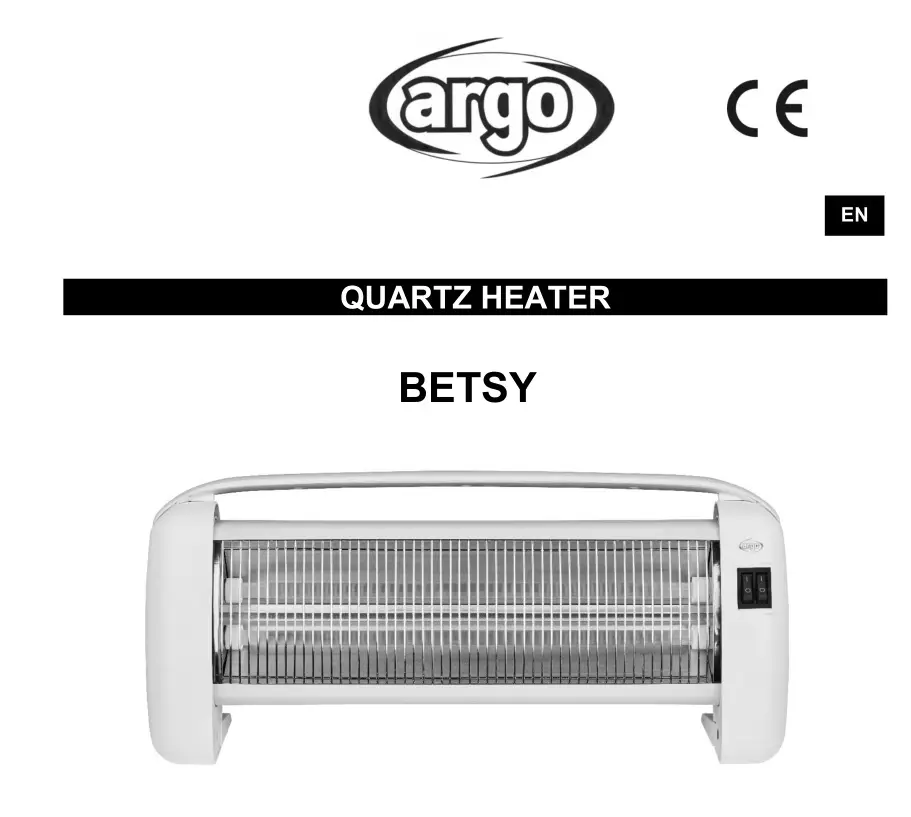 argo BETSY Quartz Heater Instruction Manual