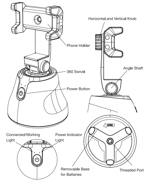 tzumi-Intellitrack-360-Camera-Motion-Tracking-Phone-Holder-fig-1