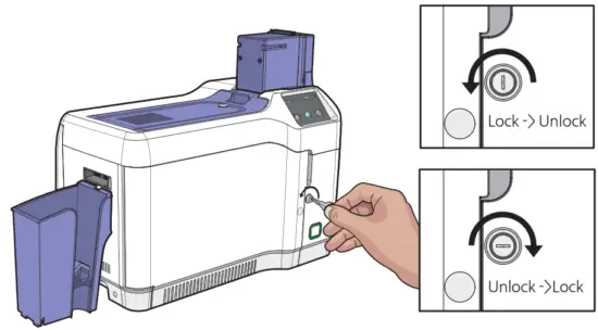 MiNJCODE NL300 ID Card Printer - Front cover lock