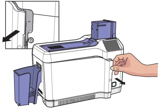 MiNJCODE NL300 ID Card Printer - open button 1