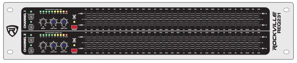 ROCKVILLE Dual Channel 62 Bank Rack Mountable EQ - Mountable