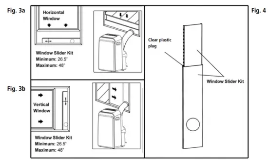 Whynter ARC 148MHP 13500 BTU Portable Air Conditioner with Heater - WINDOW KIT INSTALLATION
