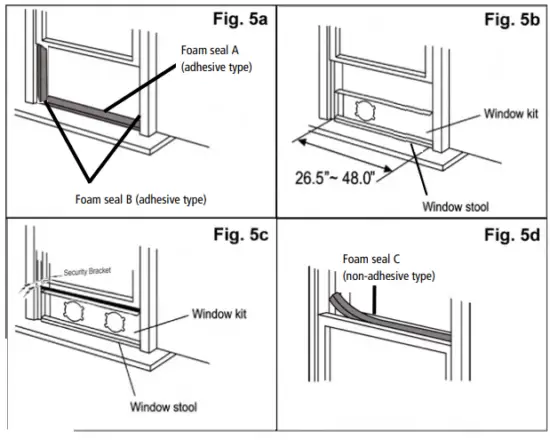 Whynter ARC 148MHP 13500 BTU Portable Air Conditioner with Heater - WINDOW KIT INSTALLATION IN A DOUBLE-HUNG WINDOW