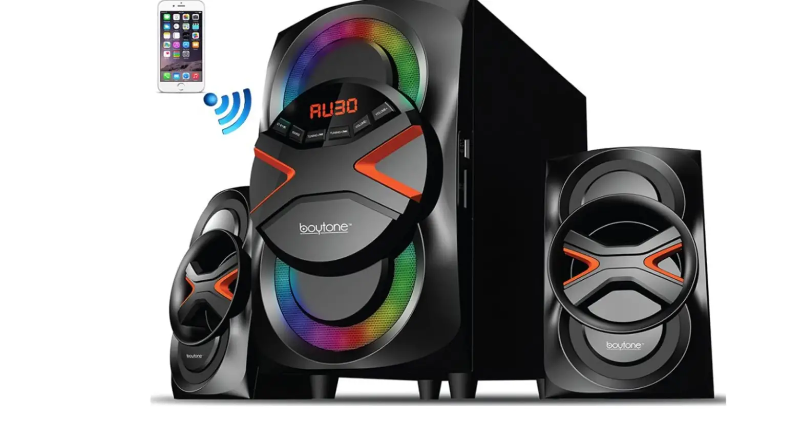 Boytone Bt-326f, 2.1 Bluetooth Powerful Home Theater Speaker System, With Fm Radio-complete Features/user Guide