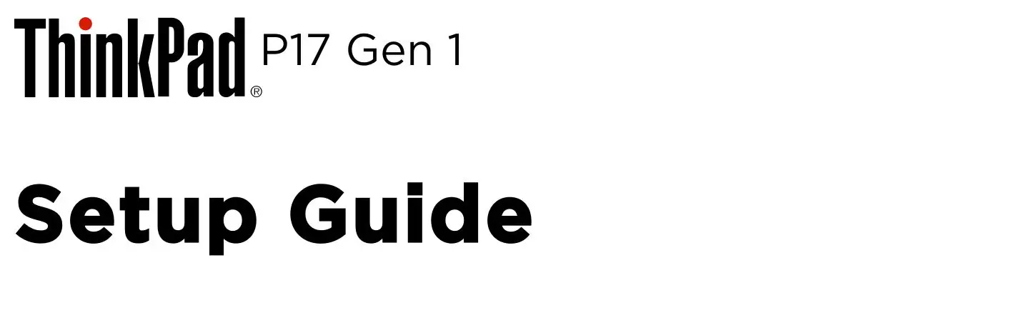 Lenovo ThinkPad P17 Gen 1 User Guide