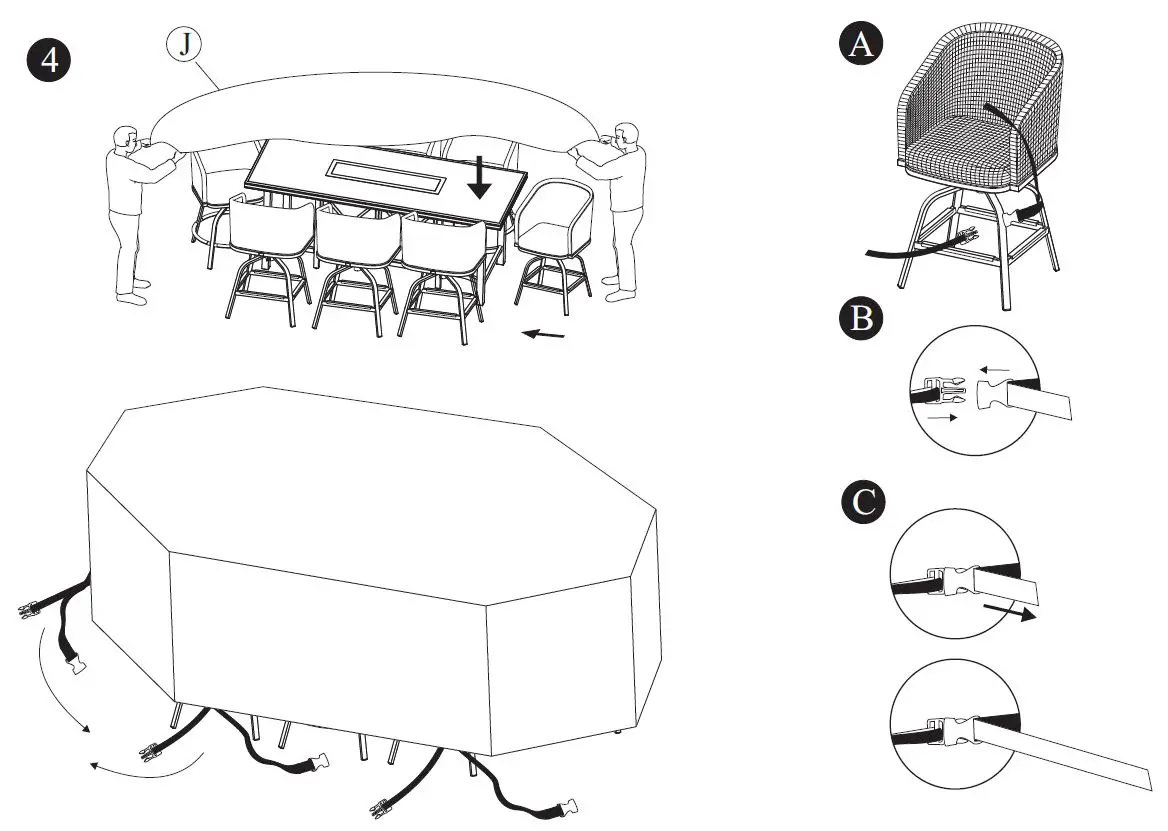 COSTCO ARK14100 9 Piece Woven High Dining Fire Set FIG 22
