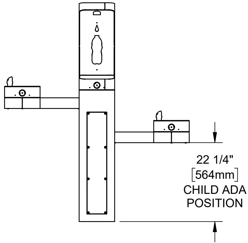 Haws 3612F Outdoor Bottle Filler Dual Drinking Fountain Instruction - fig