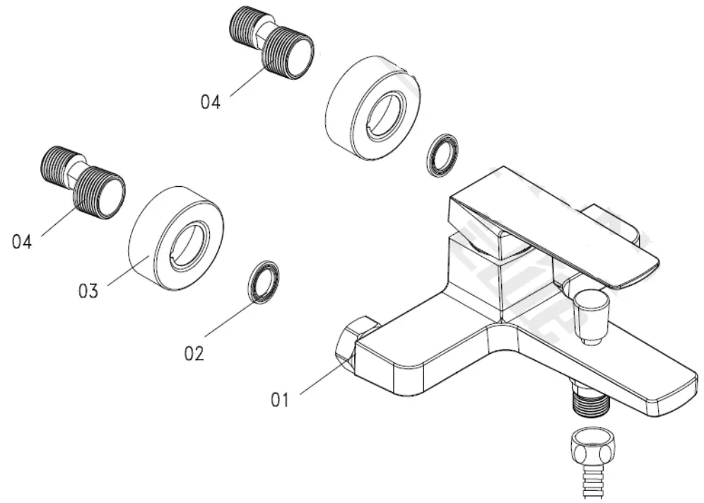 BORMANN Elite BTW5019 Bath Mixer - Assembling parts
