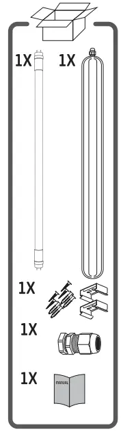 LED s light Basic T8 luminaire with LED Tube-FIG2