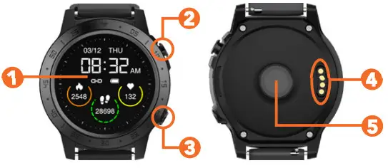 BAUHN AFWGPS-0721 Fitness Watch with GPS -Parts of the watch