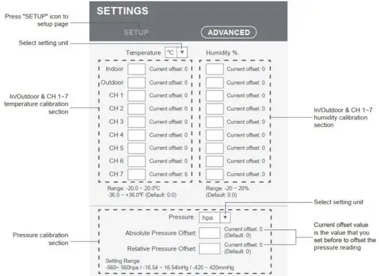 FIG 76 ADVANCE SETTING IN WEB INTERFACE