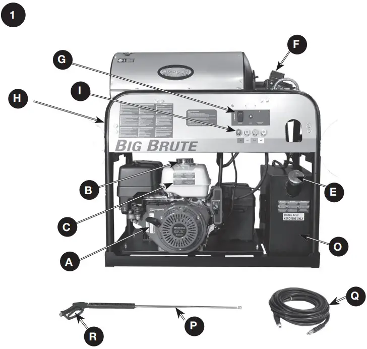 SIMPSON 65106 Big Brute Series 4000 PSI 4.0 GPM Hot Water Pressure Washerl